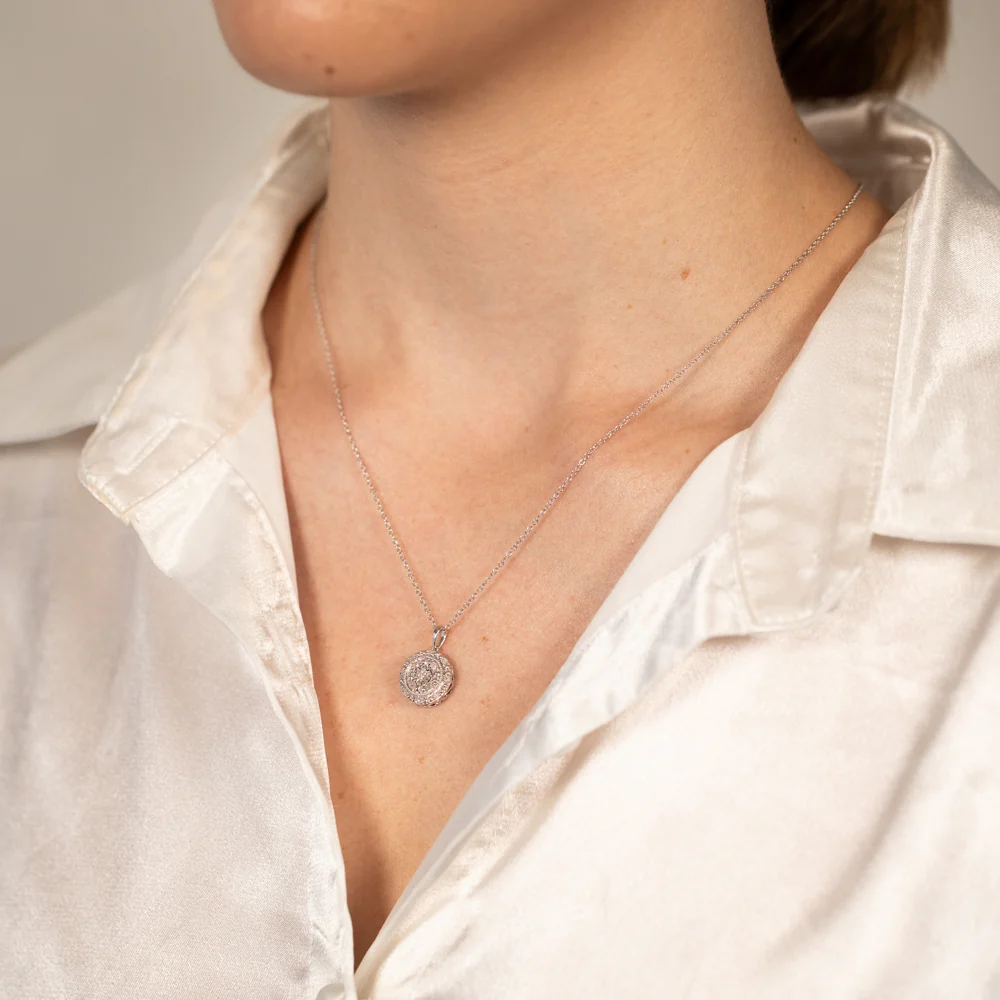 1/6 Carat Diamond Round Pendant in Sterling Silver - Image 2