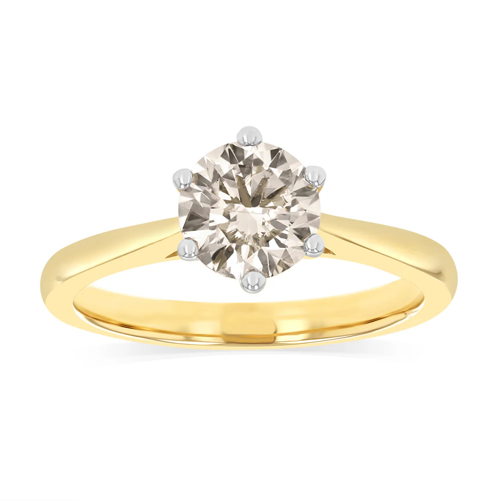 1 Carat Australian Diamond Solitaire Ring  in 9ct Yellow Gold