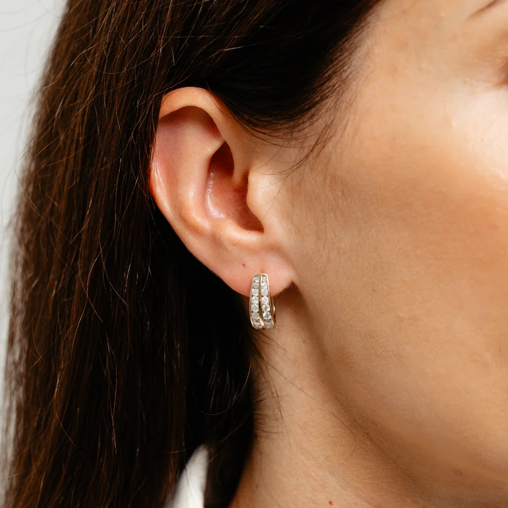 1 Carat Diamond Hoop arrings in 9ct Yellow Gold - Image 2