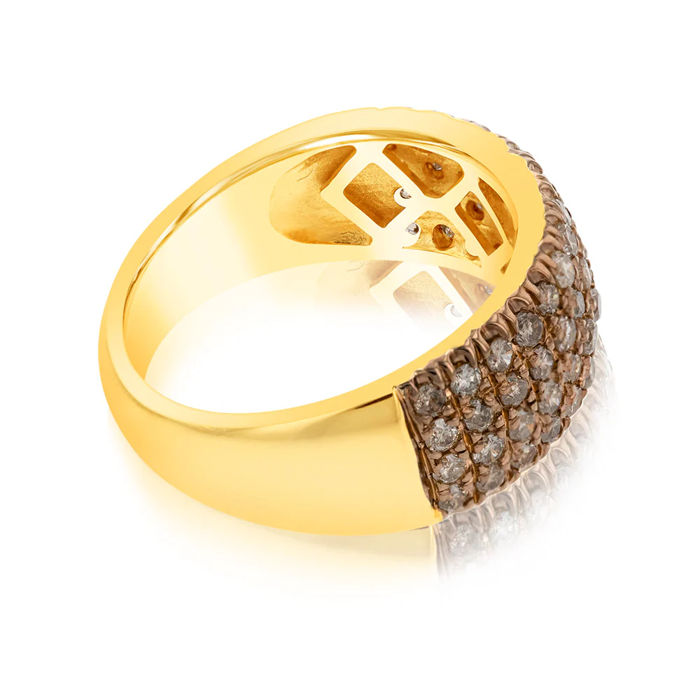 1 Carat Diamond Ring with 58 Brilliant Cut Diamond in Silver Gold Plated - Image 2