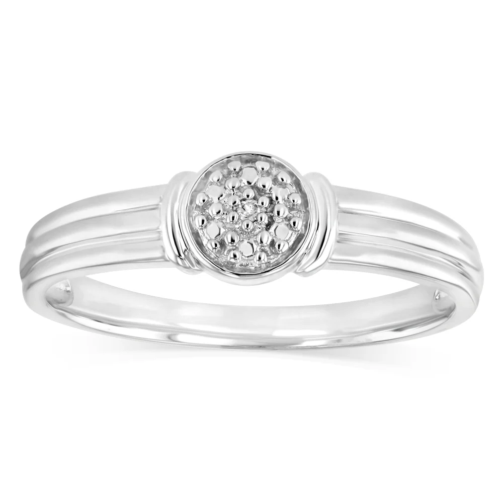 1 Diamond Dress Ring in Sterling Silver