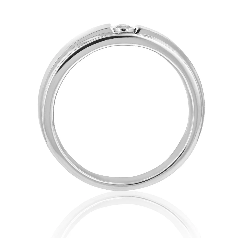 1 Diamond Gents Ring in Sterling Silver - Image 2