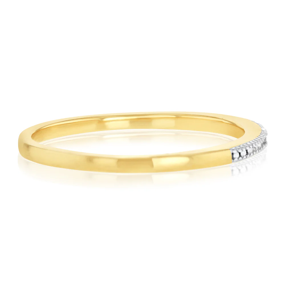 10 Diamond Eternity Ring in Gold Plated Silver - Image 2
