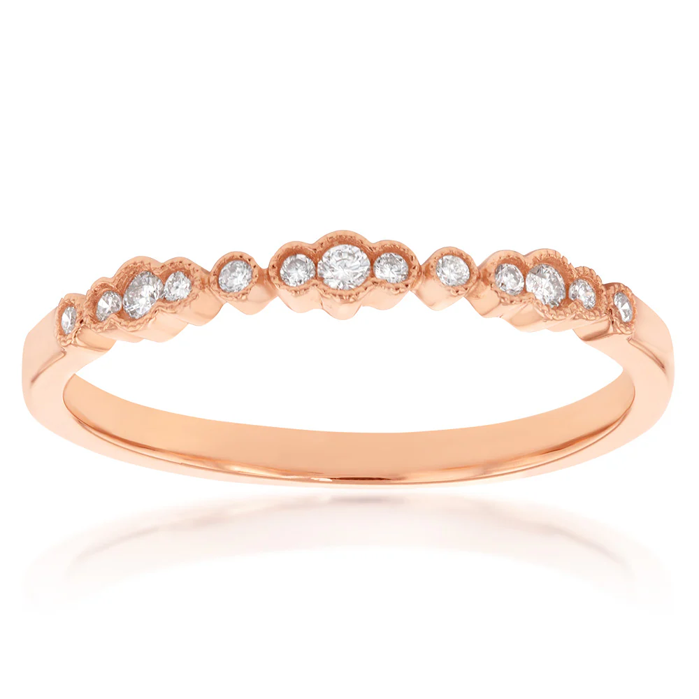 10ct Rose Gold 1/10 Carat Diamond Ring