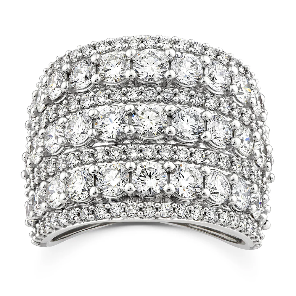 10ct White Gold Luminesce Lab Grown 3.95 Carat Diamond Ring SIZE N½