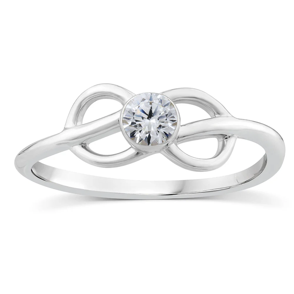10ct White Gold Luminesce Lab Grown Infinity 0.23 Carat Diamond Ring Size N½