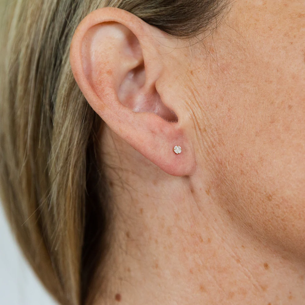 10ct Yellow Gold 1/4 Carat Diamond Stud Earrings - Image 2