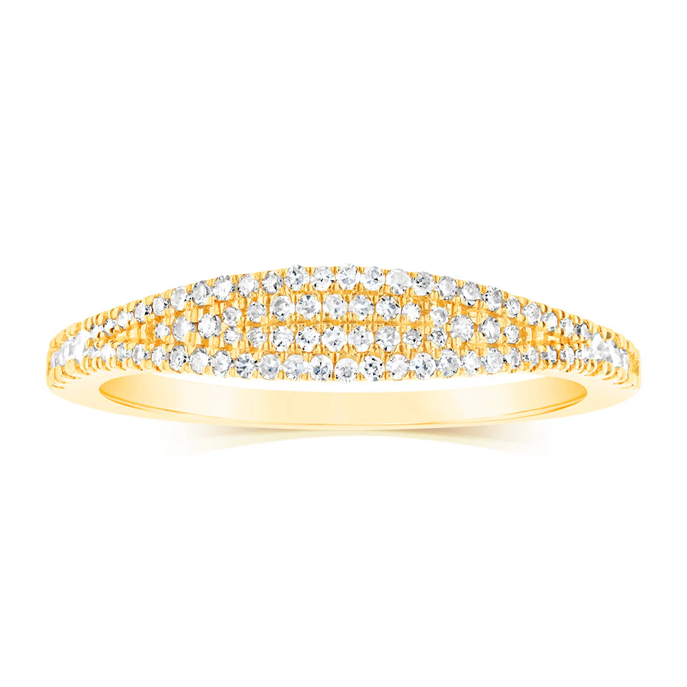 10ct Yellow Gold Fancy Ring in 1/5 Carat Natural Diamonds