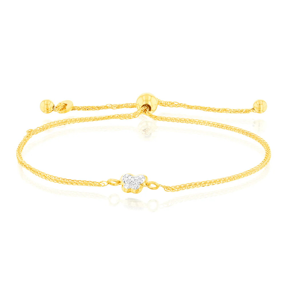 12 Diamonds Fancy Bracelet in Gold Plated Silver