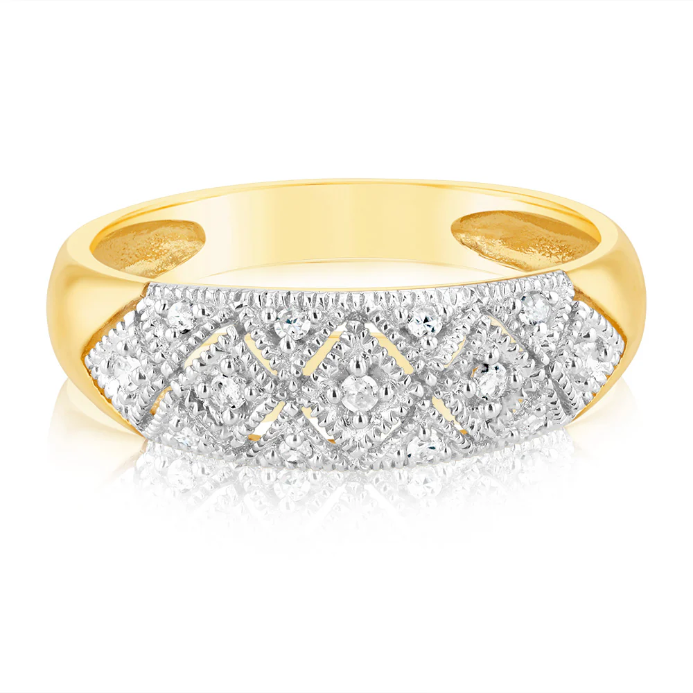13 Diamond Dress Ring in 9ct Gold