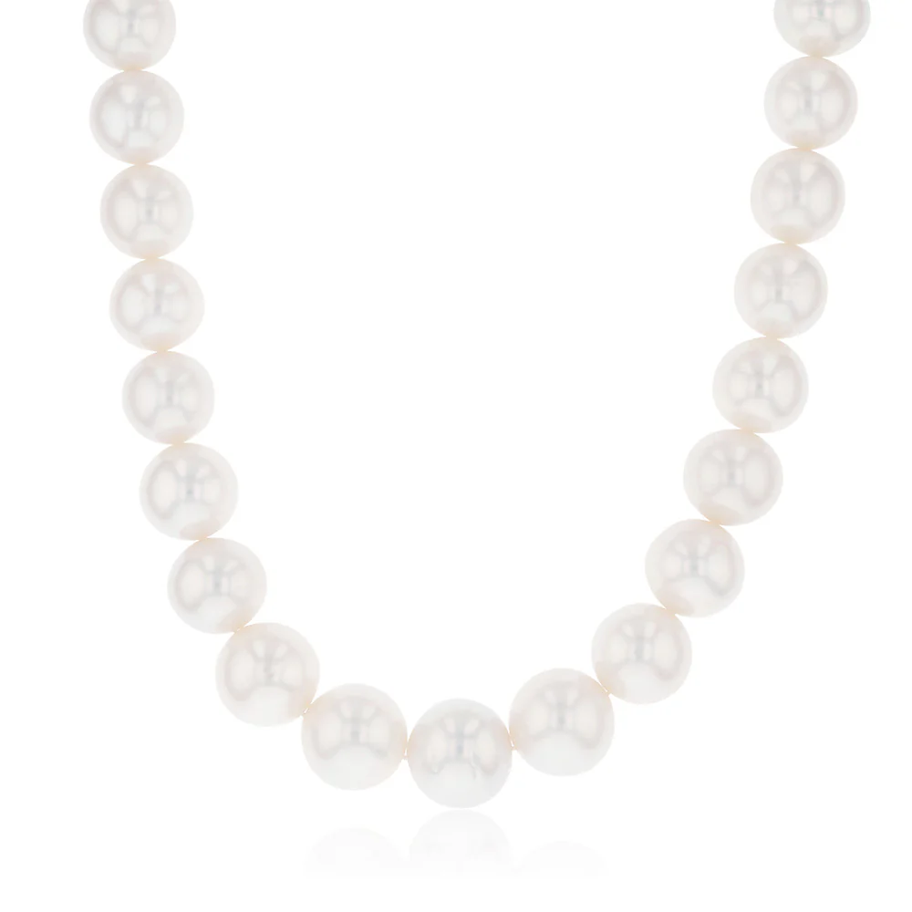14-17mm White South Sea Graduated Strand with 9ct White Gold Clasp