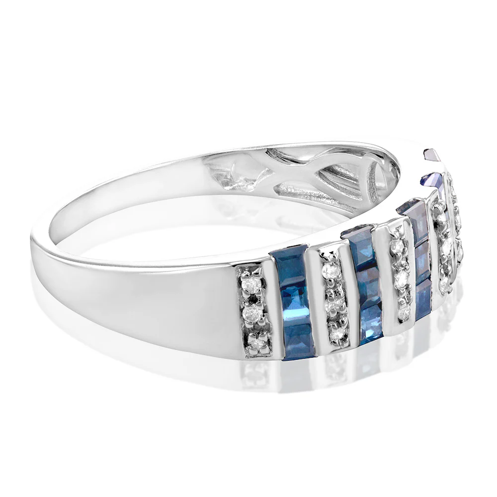 14ct White Gold 1.05ct Natural Sapphire and Diamond Ring - Image 2