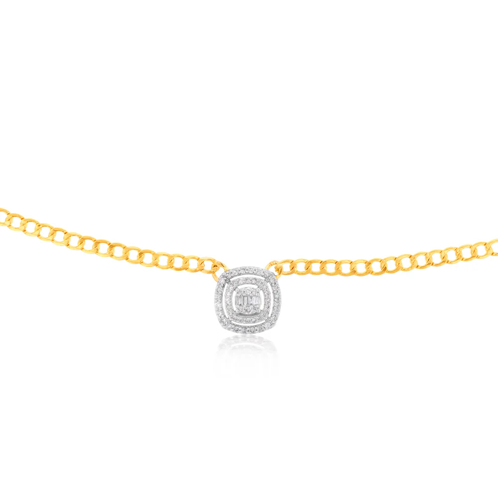 14ct Yellow Gold 1/2 Carat Diamond On 45cm Chain - Image 2
