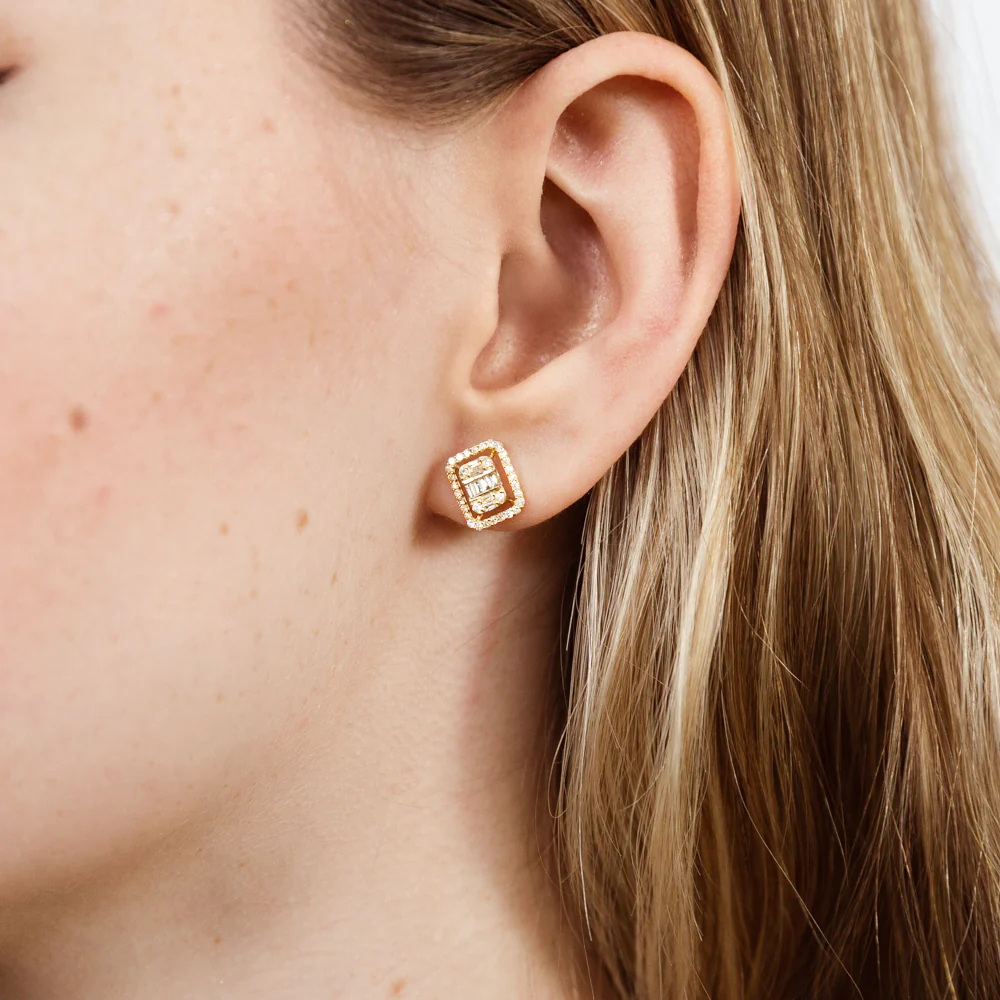 14ct Yellow Gold 1/2 Carat Diamond Stud Earrings