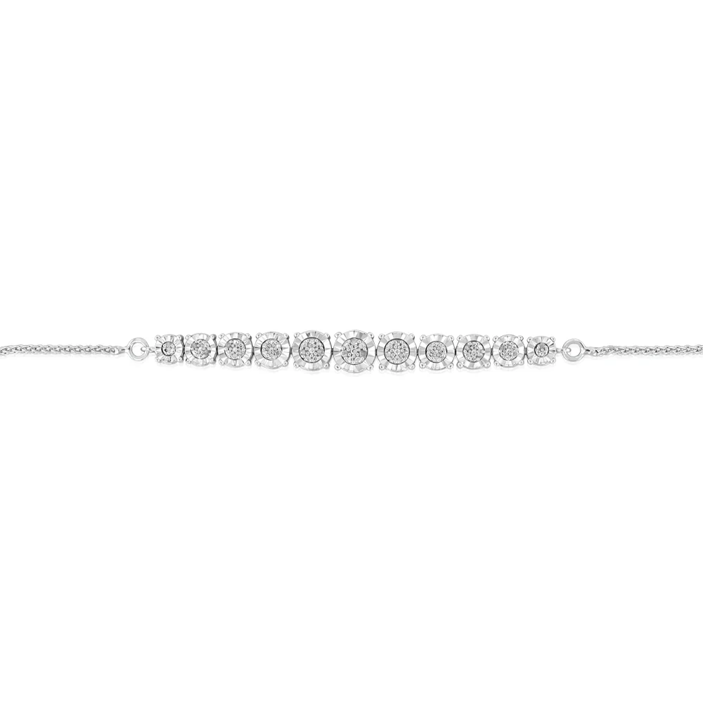 16 Diamonds Adjustable 24cm Fancy Bracelet in Sterling Silver - Image 2