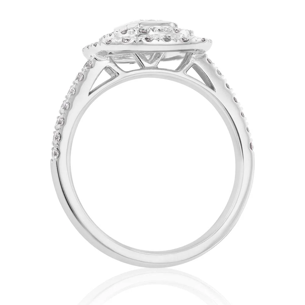 18 White Gold 1.30 Carat Diamond Halo Ring - Image 2