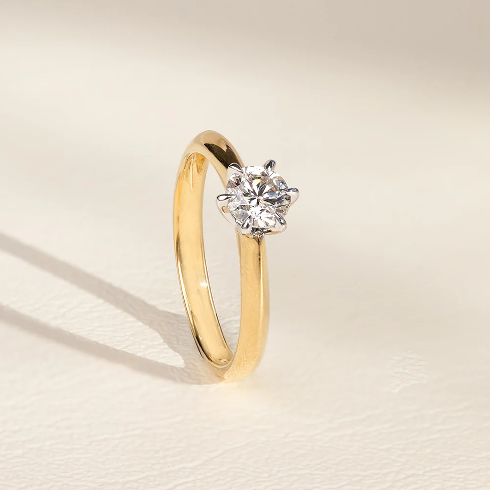 18ct 0.70 Carat Diamond Solitaire Ring with 6 Claw Knife Edge Setting - Image 3