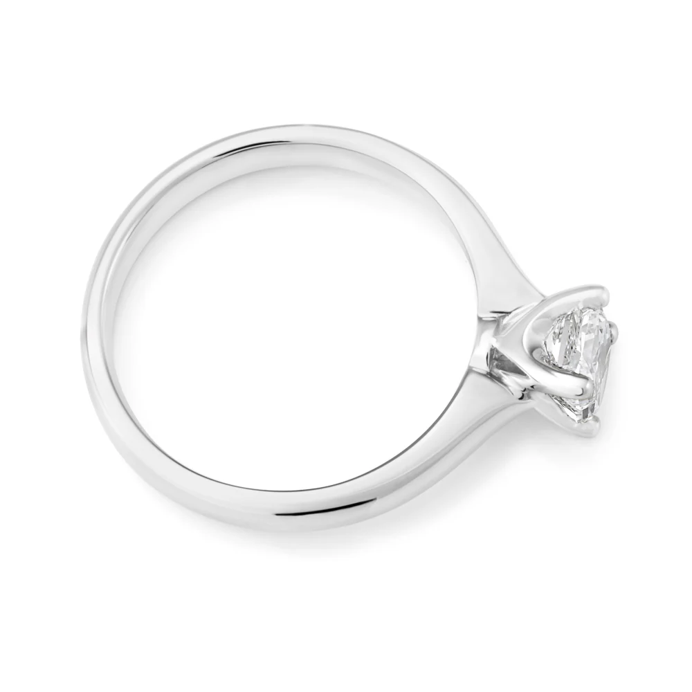 18ct 1.00 Carat Princess Certified Solitaire Diamond Ring - Image 2