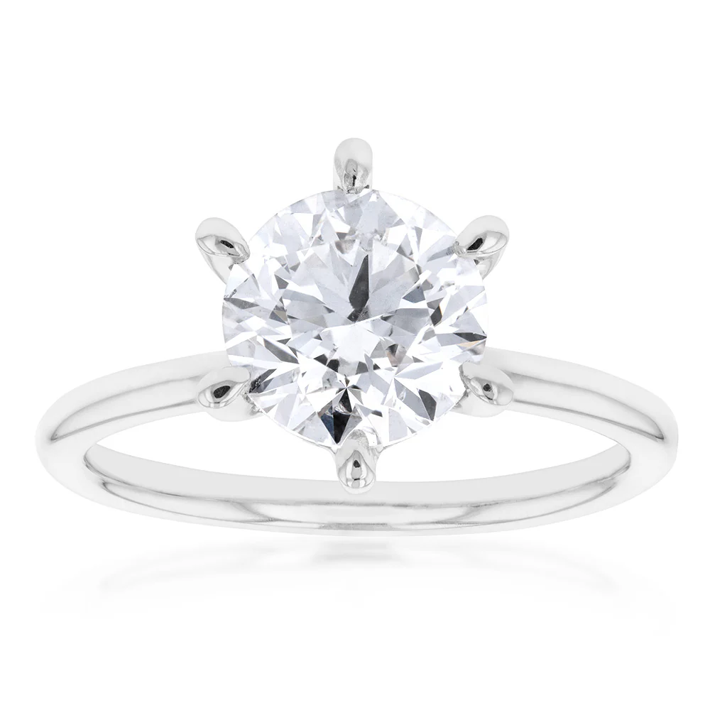 18ct White Gold 2.00 Carat Brilliant cut GH SI Diamond Solitaire Ring