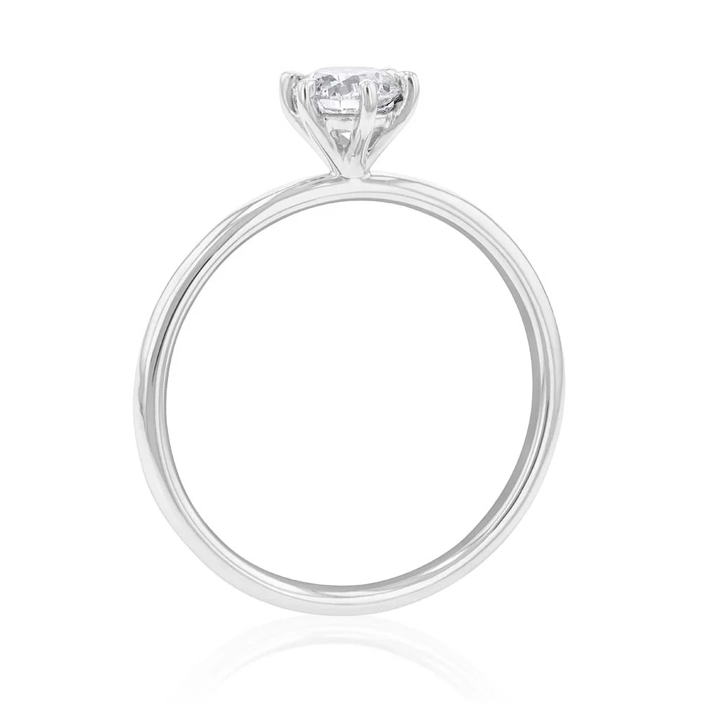 18ct White Gold Solitaire Ring with 0.50 Carat GI SI Certified Diamond - Image 2
