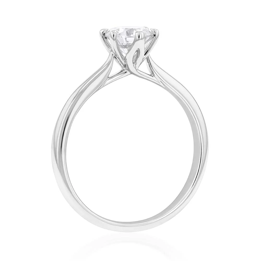 18ct White Gold Solitaire Ring with 1.00 Carat GI SI Certified Diamond - Image 2