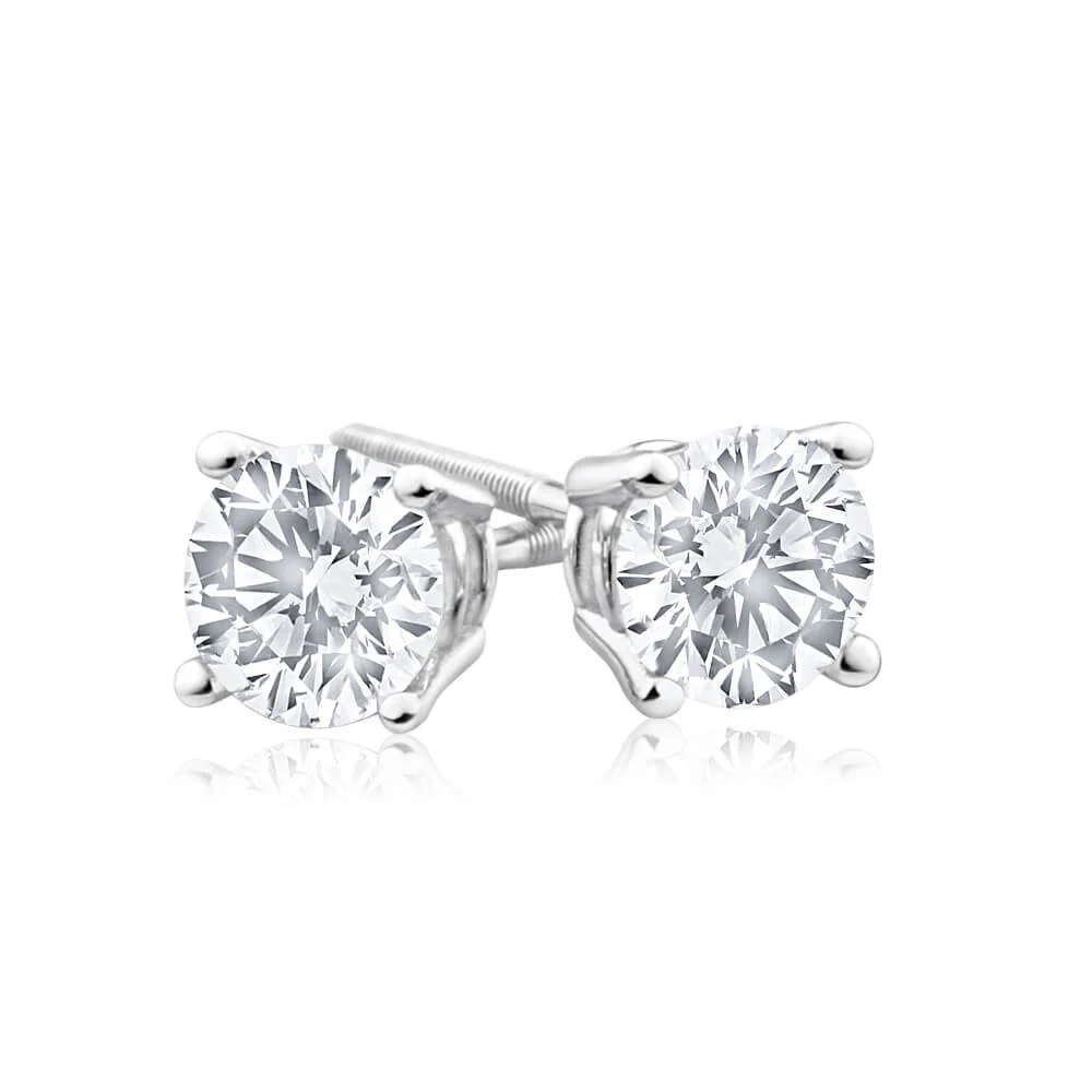 18ct White Gold Stud Earrings With 0.75 Carats Of Diamonds - Image 2