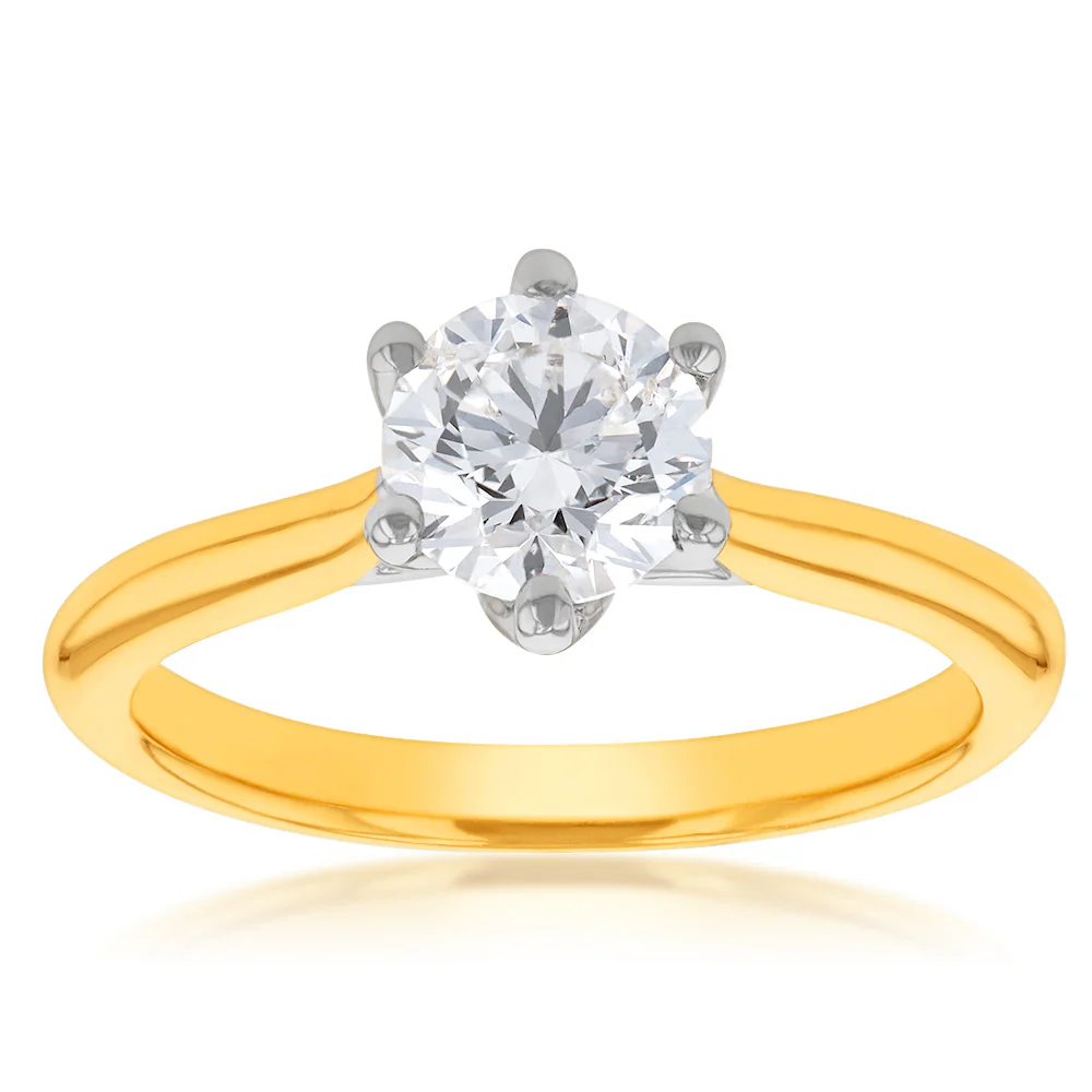 18ct Yellow Gold 1 Carat Diamond Solitaire Ring