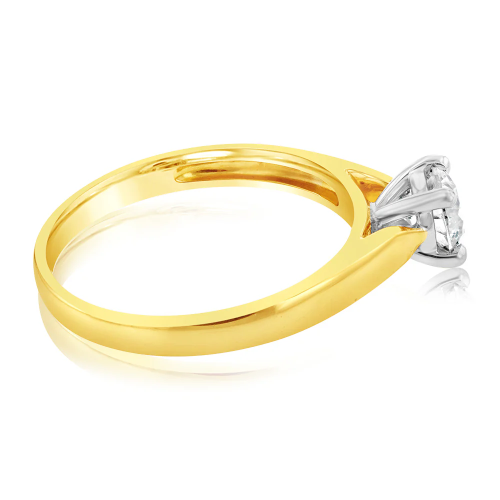 18ct Yellow Gold Solitaire Ring With 0.50 Carat Australian Diamond - Image 2