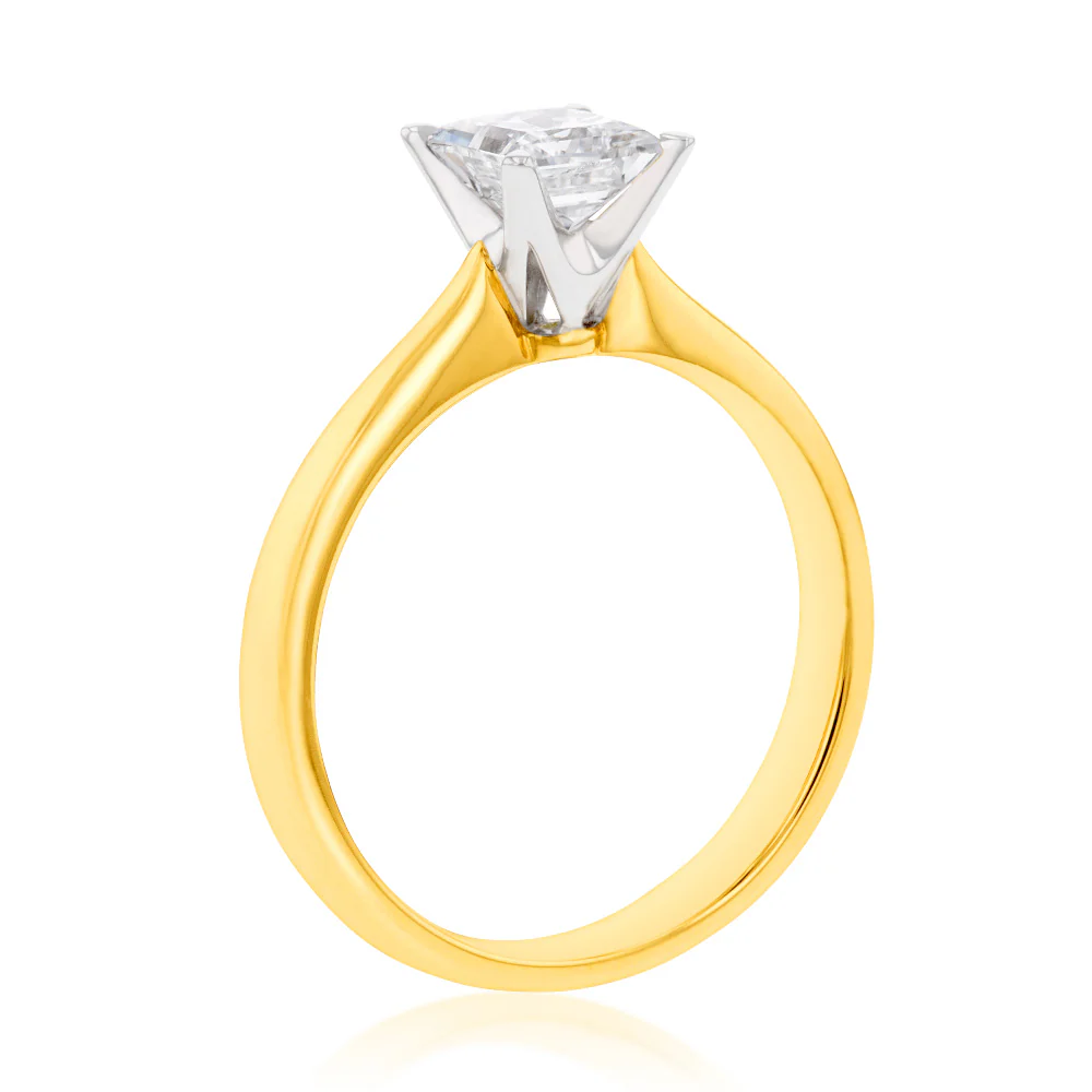 18ct Yellow Gold Solitaire Ring With 1 Carat Certified Diamond - Image 2