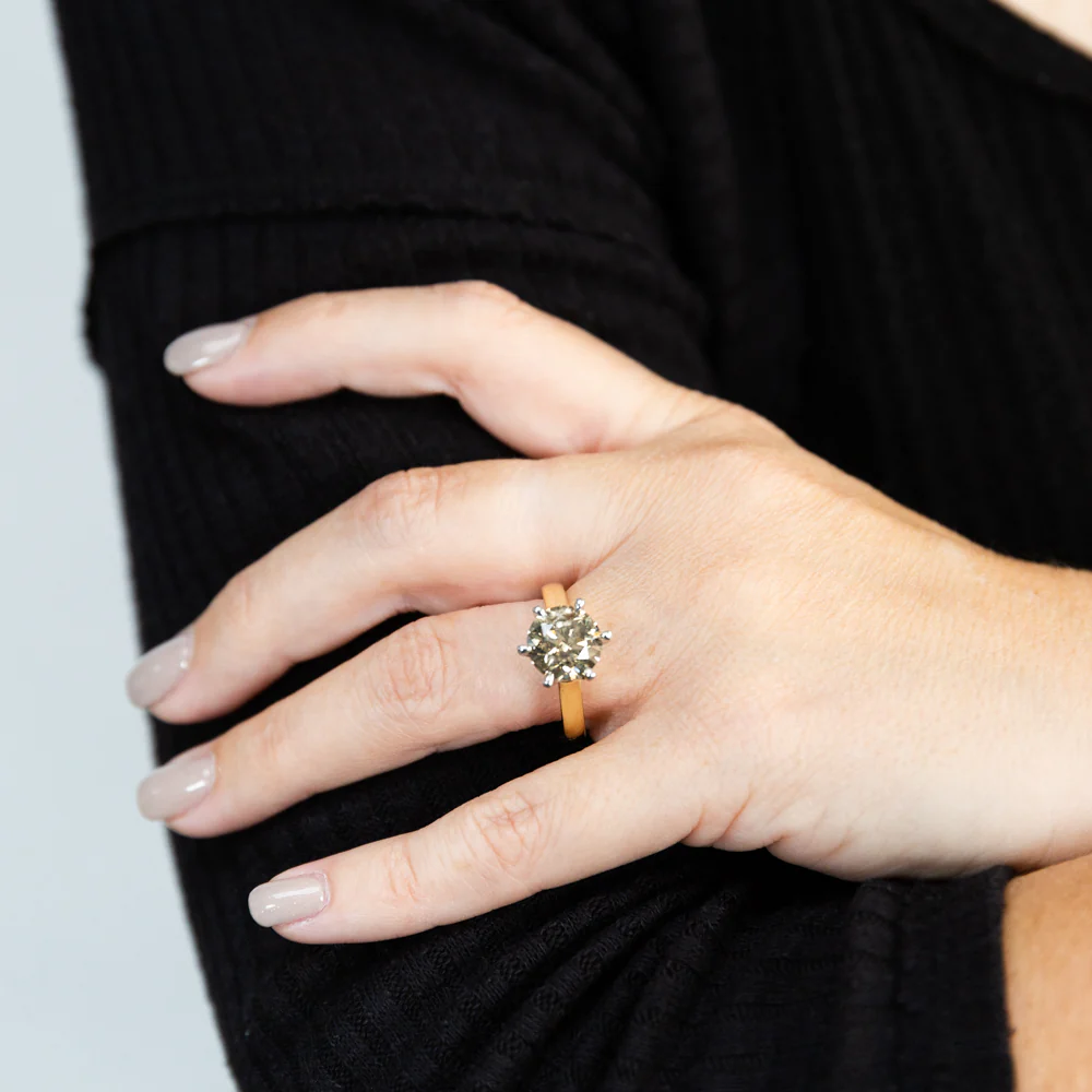 18ct Yellow Gold Solitaire Ring With 5 Carat Australian Diamond - Image 2