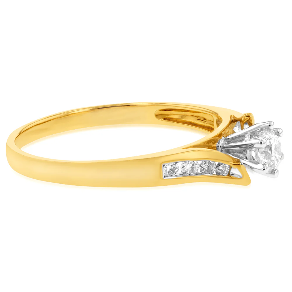 18ct Yellow Gold & White Gold Diamond Ring - Image 2