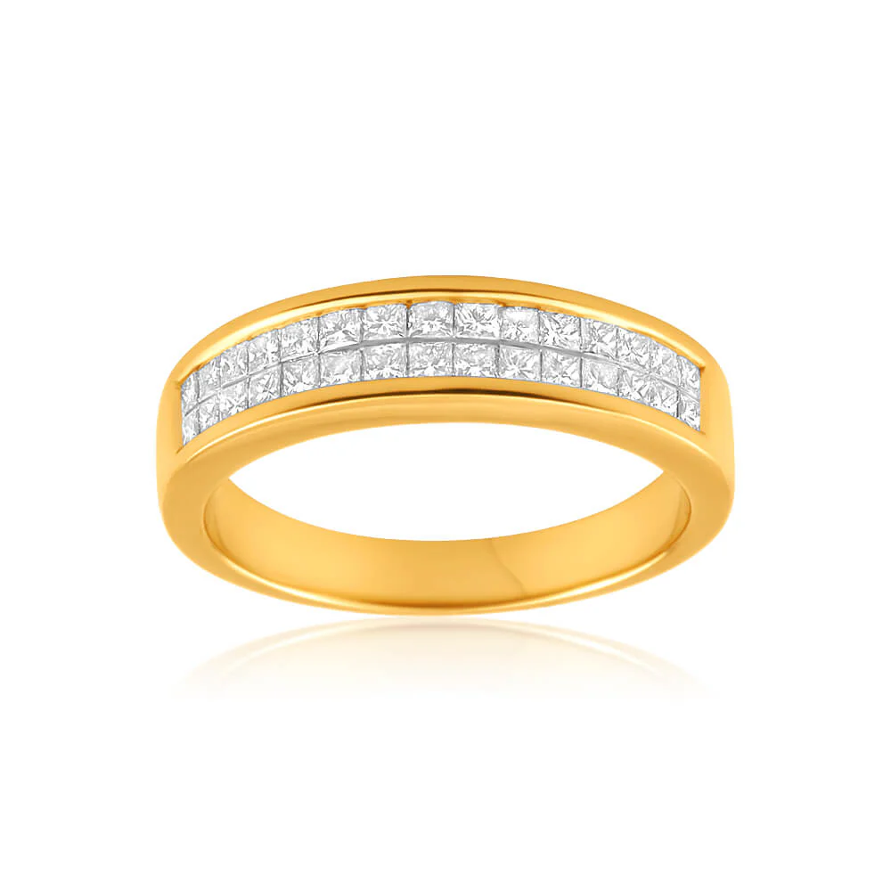 18ct Yellow Gold 'Yasmine' Ring With 0.75 Carats Of Diamonds