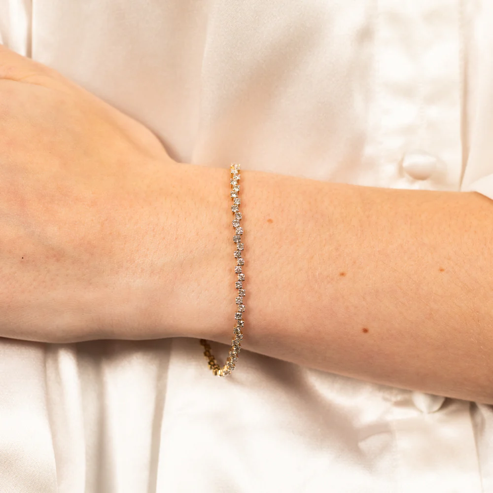 2 Carat Diamond Tennis Bracelet in 10ct Yellow Gold - Image 3