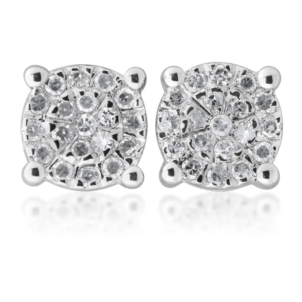 "2 Carat Look" Diamond Stud Earrings 0.20 Carat with Brilliant Cut Diamonds