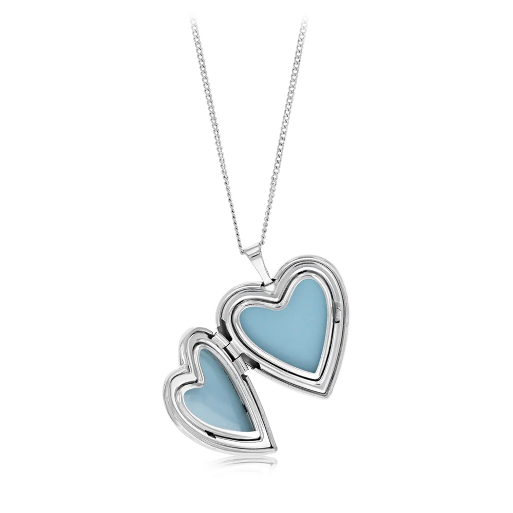 20mm Heart and Cross Locket Pendant in Sterling Silver - Image 2