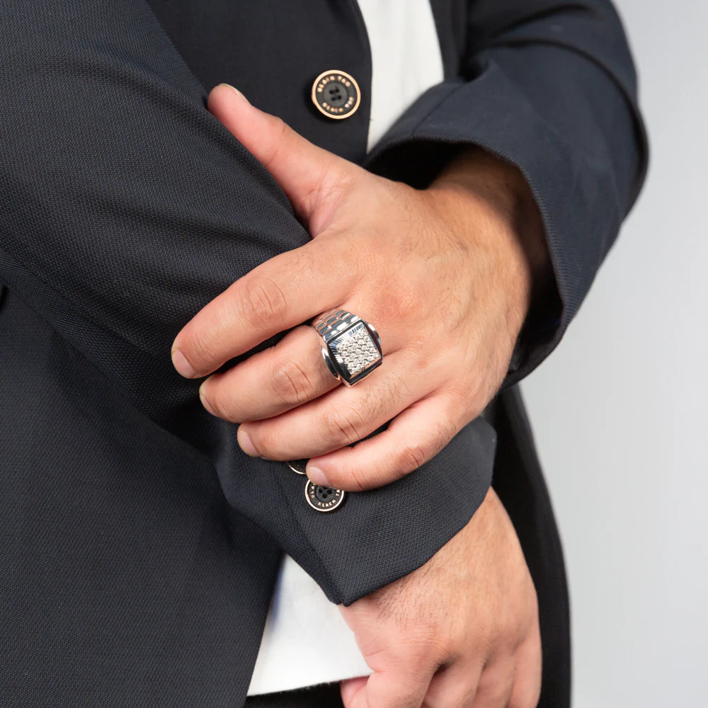 25 Diamonds Gents Ring in Sterling Silver - Image 2