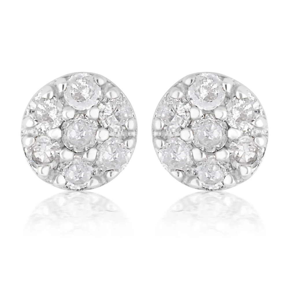 3/4 Carat Champagne. Black & White Diamond Earring Set with Removable Halo