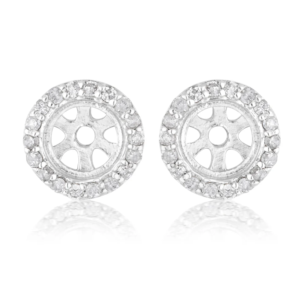 3/4 Carat Champagne. Black & White Diamond Earring Set with Removable Halo - Image 2
