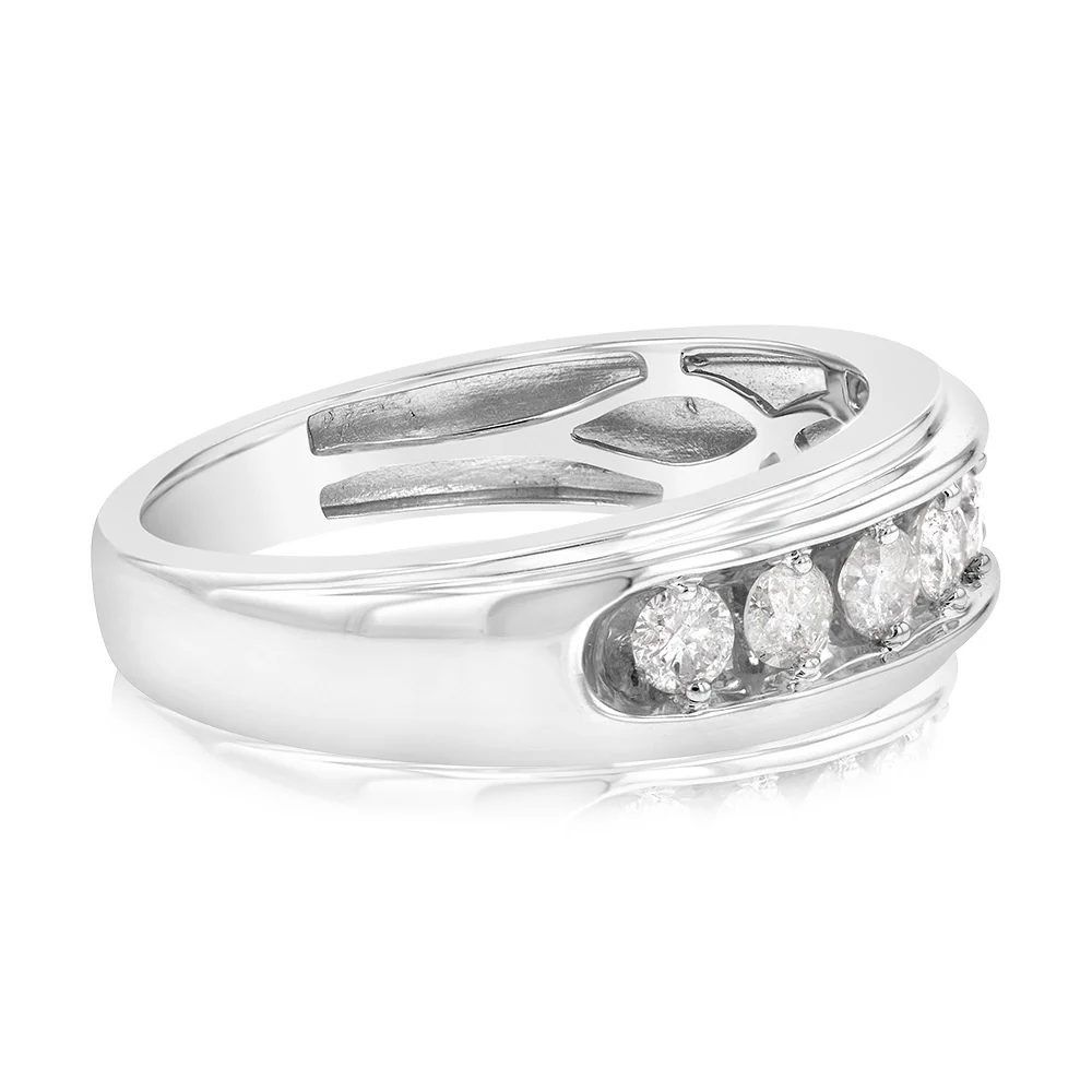 3/4 Carat Diamond Gents Ring in 10ct White Gold - Image 2