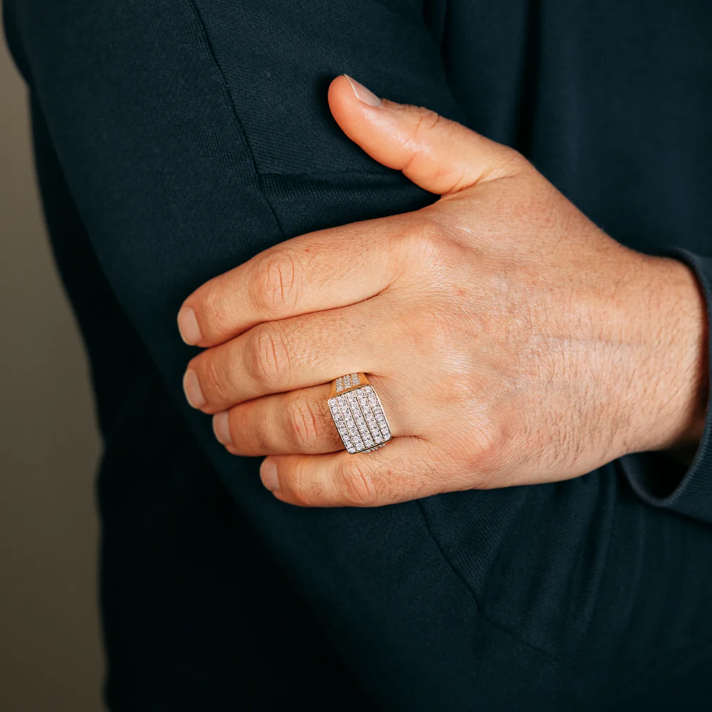 3/4 Carat Diamond Gents Ring in Gold Plated Sterling Silver - Image 3