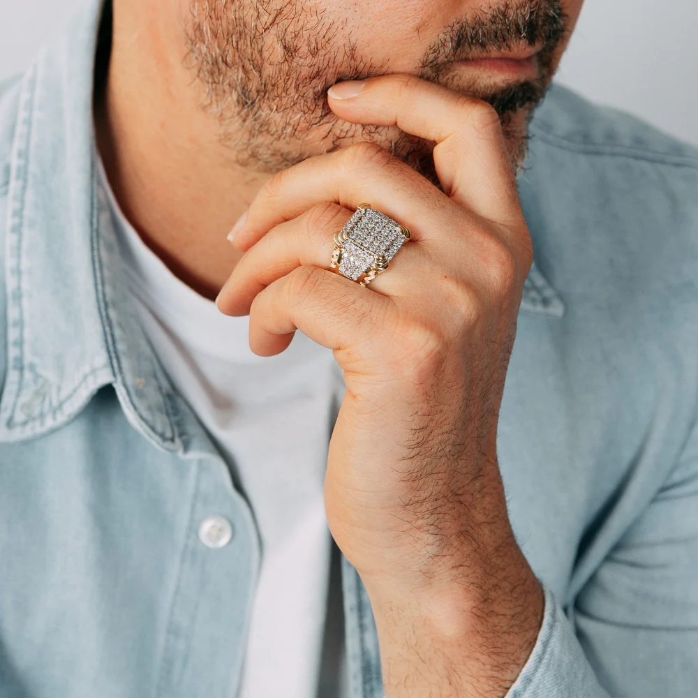 3/4 Carat Diamond Mens Ring in 9ct Yellow Gold - Image 3