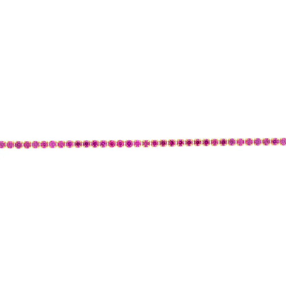 3.65 Carats Created Ruby Bracelet in 10ct Yellow Gold - Image 2