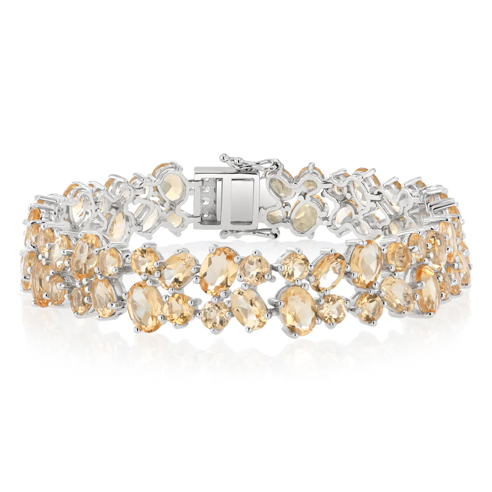 30 Carat Citrine bracelet 19cm in Sterling Silver