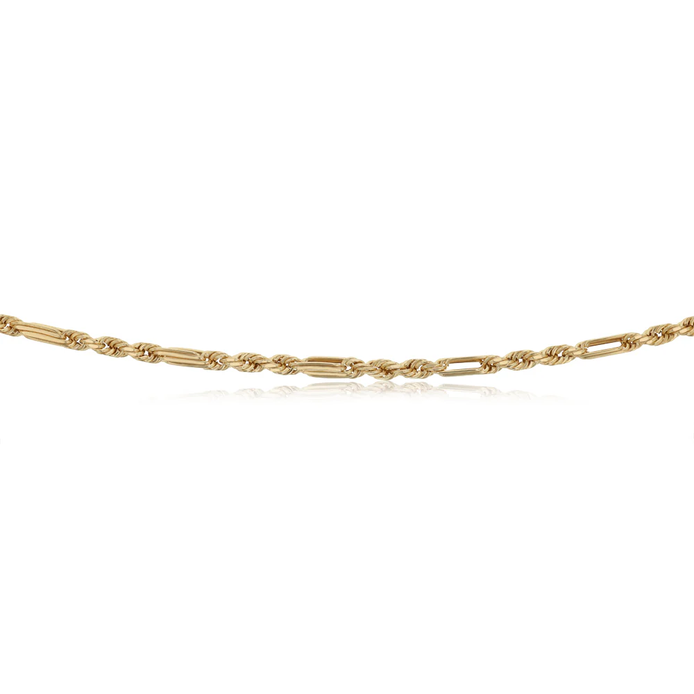 30 Gauge Hollow Dicut Figarope 45cm Chain in 9ct Yellow Gold - Image 3