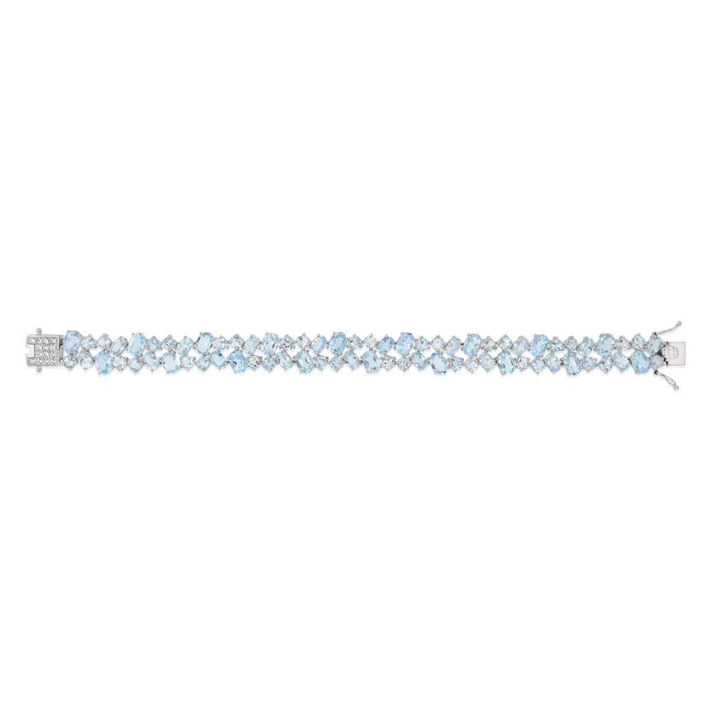 40 Carat Blue Topaz bracelet 19cm in Sterling Silver - Image 2