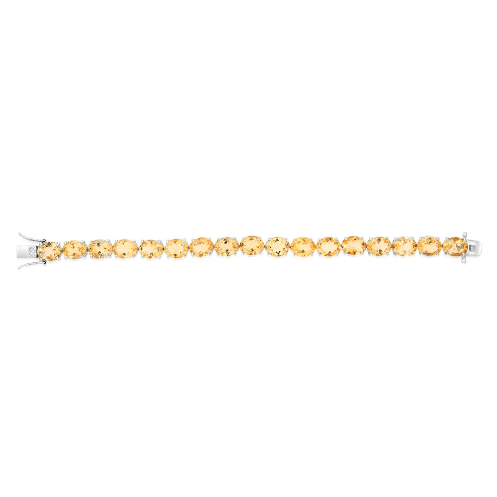 40 Carat Citrine Tennis Bracelet Set in Sterling Silver - Image 2
