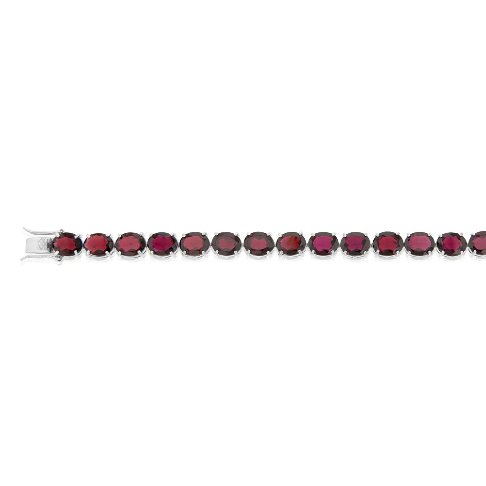 45 Carat Garnet Tennis Bracelet Set in Sterling Silver - Image 2