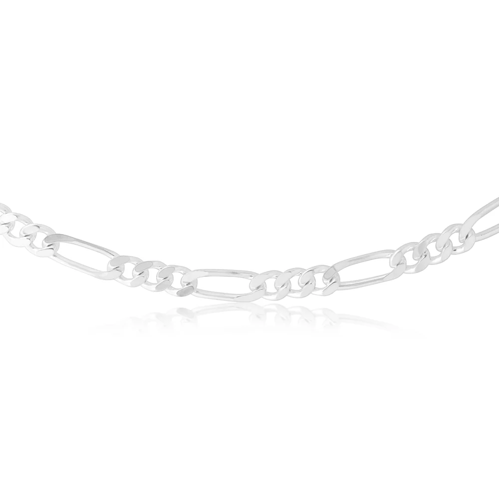45cm Sterling Silver 200 Gauge Figaro 1:3 Chain - Image 2