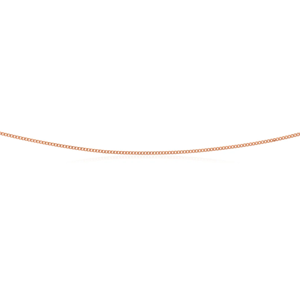 45cm Sterling Silver and Rose Gold Plated Curb Link Chain - Image 3