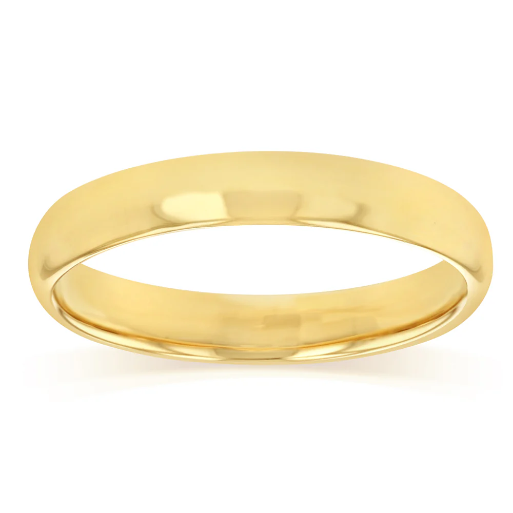 4mm Comfort Fit Ring in 9ct Yellow Gold